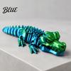 Realistic PLA Animal Model 3D Printed Articulated Crocodile Toy, Flexible Reptile Figure, Fidget Toy for Creative Desktop Decoration Stress