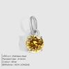 eManco DIY Jewelry Accessories: Stainless Steel Round Cubic Zirconia Pendant Necklace