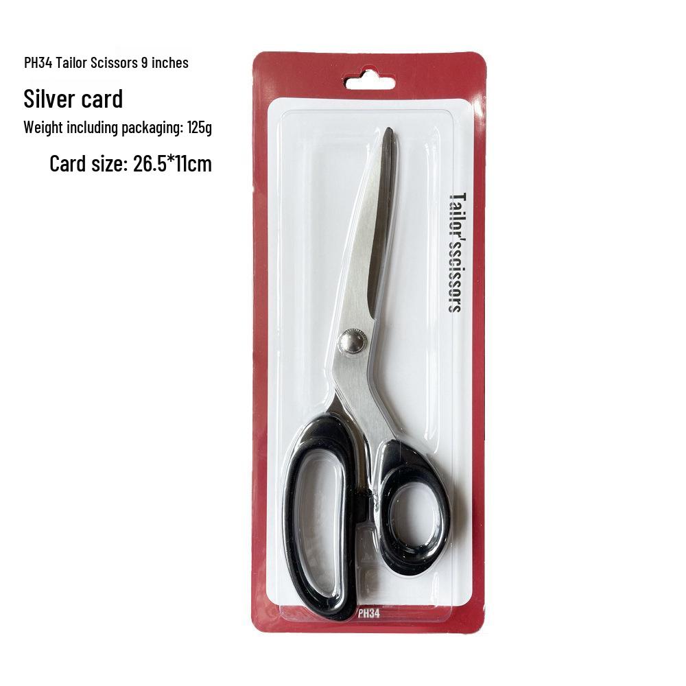 Large Stainless Steel Tailor Scissors with Plastic Handle for Cutting Fabric, Leather, Rope, and Line