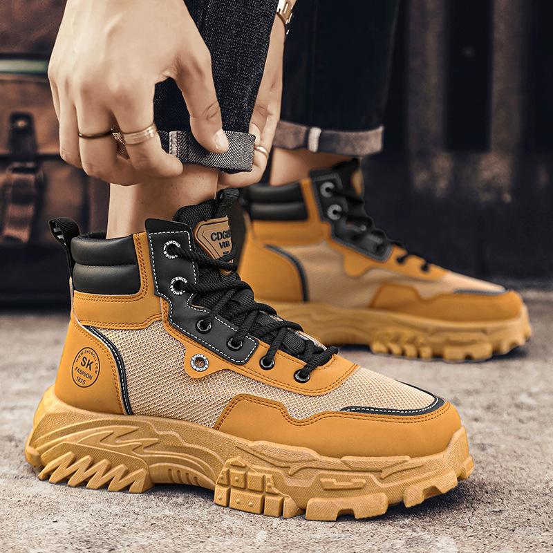 Labor Insurance Shoes Waterproof Welder Outdoor Rhubarb Autumn Mountaineering Martin Shoes