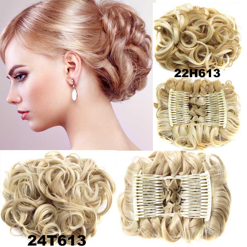 Buy Comb Hair Extension Curly Chignon Hairpiece Wig Clip Big Hair Bun Claws Crown Tiara Hair