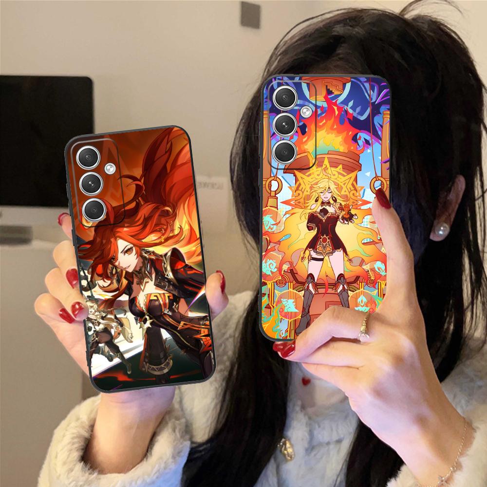 Game GI Mavuika Matte TPU Mobile Phone Case for Samsung Galaxy S26 S25 S24 S23 S22 S21 S20 Note20 Plus FE Ultra Colorful Cover