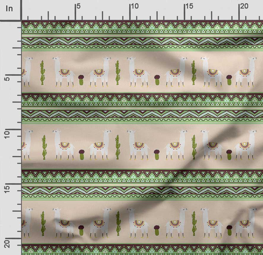 Soimoi Imprimeu Llama Alpaca, Bumbac Cambric, Material pentru Matlasare, Vândut la Yard, 42 Inch Lățime, Material de Bumbac de Greutate Medie,