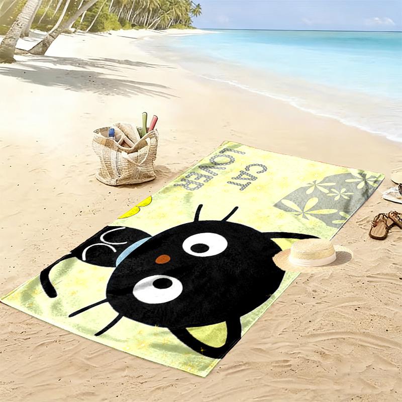Chococat Print Beach Towel, Large Soft Quick Dry Towel for Beach Camping Swimming