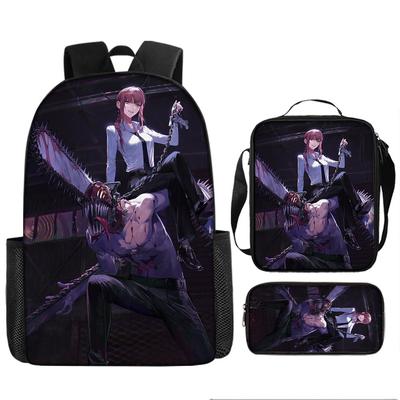 Cadena de Periféricos de Animación Hombre Mochila Escolar Estudiante de Secundaria Simple Ligera Gran Capacidad Mochila Secundaria de Animación Bolso Portatodo Estuche para Lápices