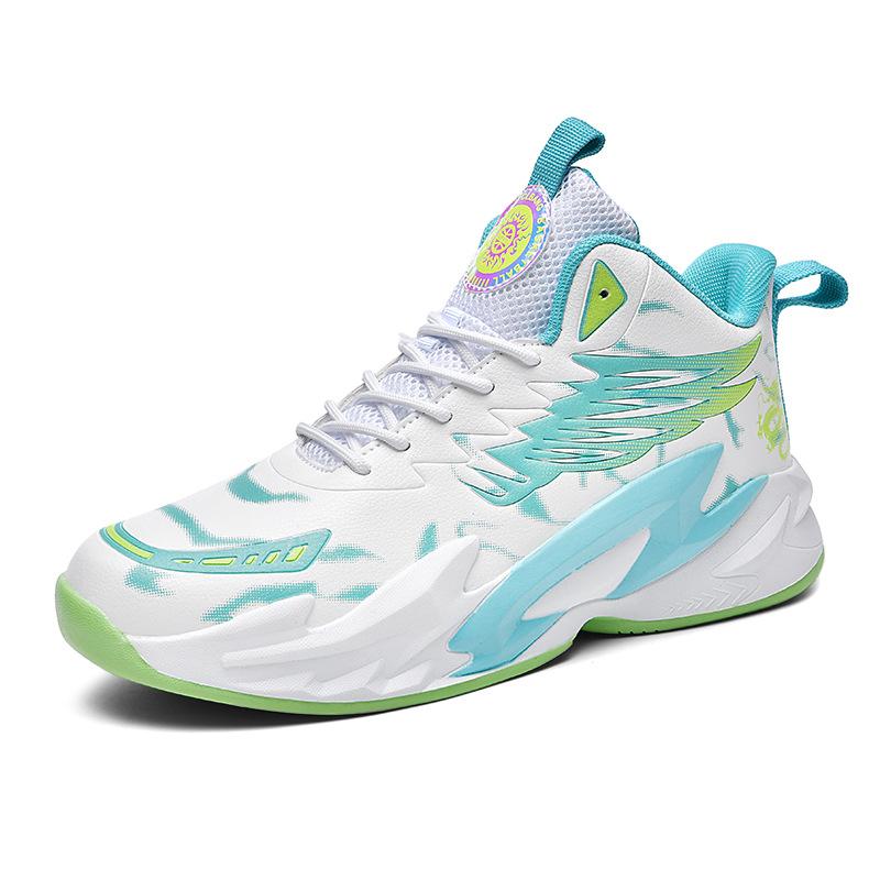 Practical high-top basketball shoes for men and women, new leather sports shoes, medium-sized older children and adolescents, cement boots