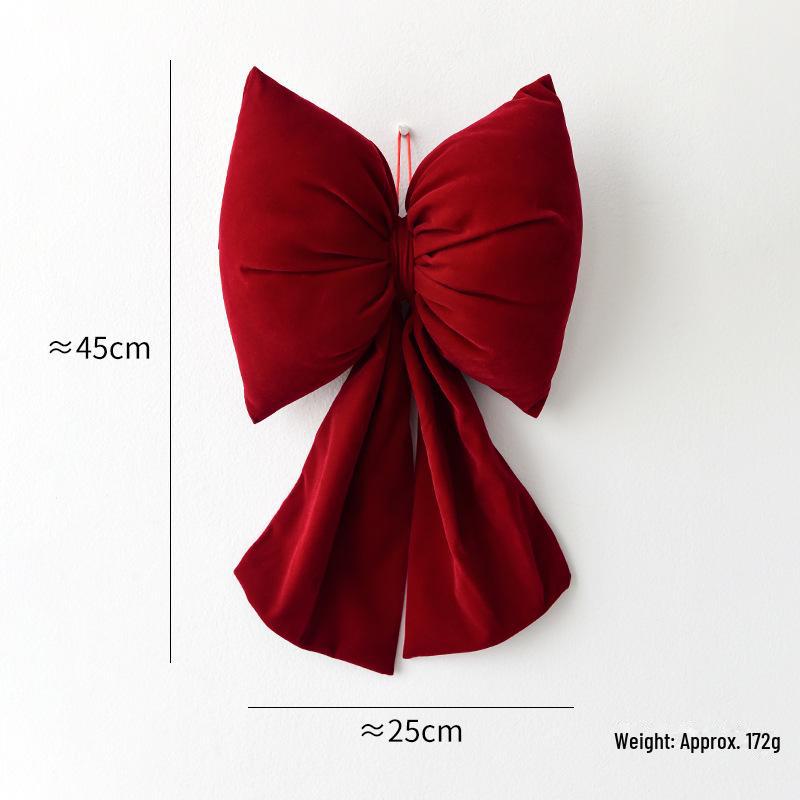 Large Red Velvet 3D Christmas Bow Pendant Ornament