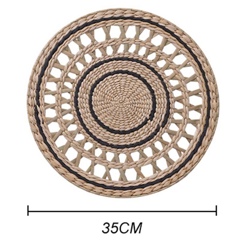2025 Trend Woven Wall Decorative Round Handcrafted Rattan Wicker Hanging Plate Basket Home Decoration