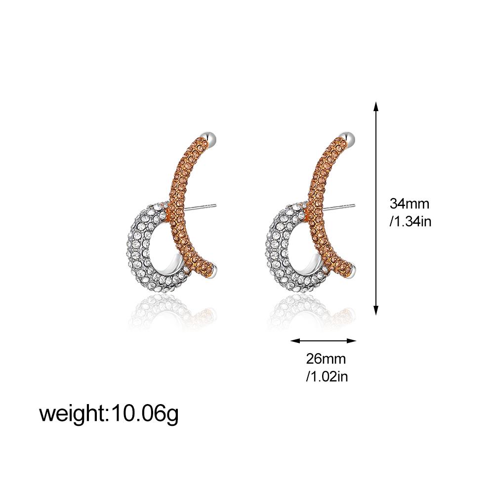Geometric Stainless Steel Gold Sliver Color Bilayer Stud Earring for Women Irregular Metal Texture Fashion Jewelry Gift
