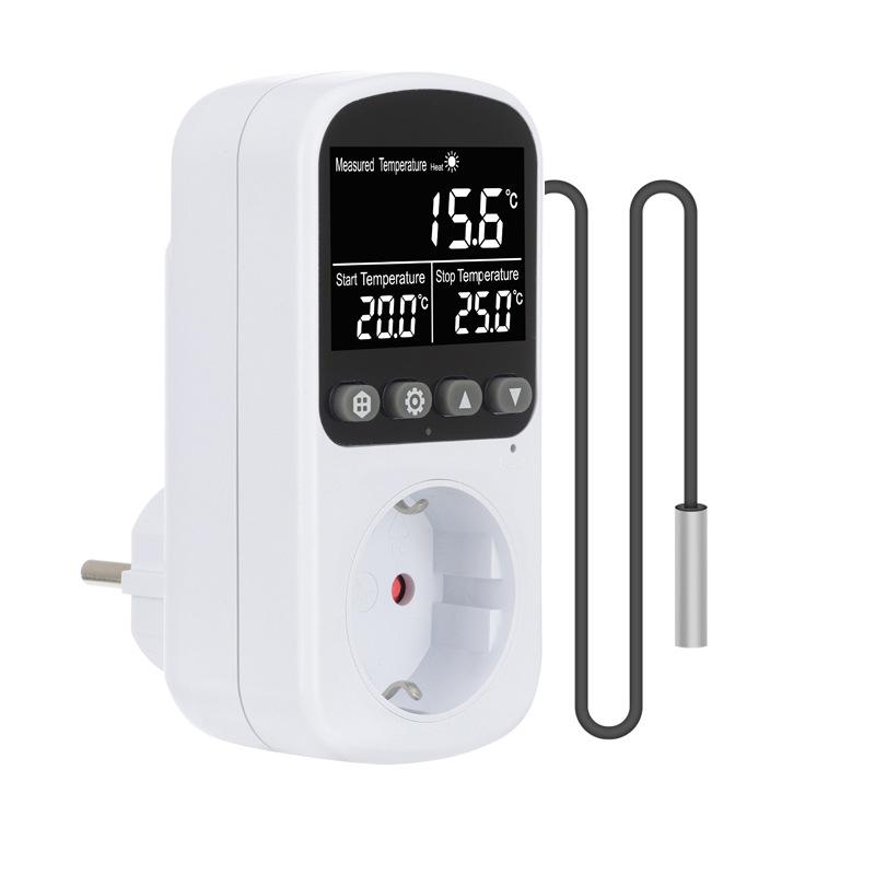 Digital Temperature Controller Socket Heating Cooling Thermostat With Timer Switch For Refrigerator Aquaculture EU Plug 220V