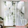 Digital Printed Curtains, Pure White Inflorescence Pattern, Stylish Window Treatment for Living Room Bedroom Decor