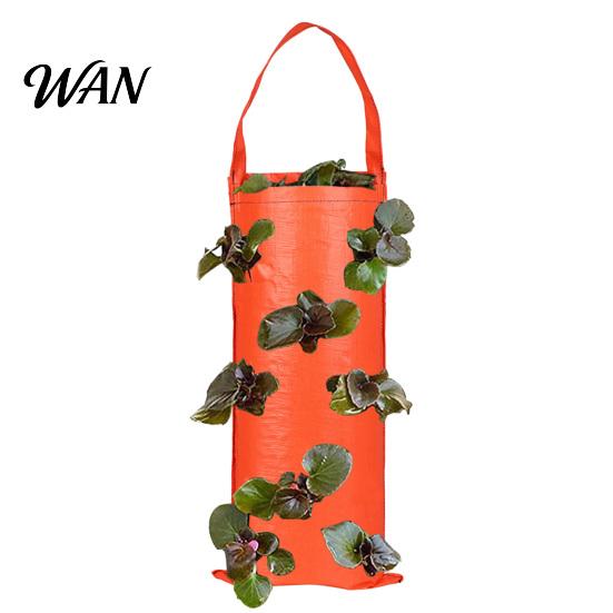 Upside Down Strawberry Planter Hanging Grow Bag Reusable Breathable Plant Garden for Higher Yields with 4 6 8 10 Planting Holes Vegetables And
