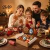 Kitchen Baking Supplies Christmas Cookie Cutter, Push Type Integrated Mold, Plastic Biscuit Cutters Clay Decorating Tool for Holiday Santa Claus Press