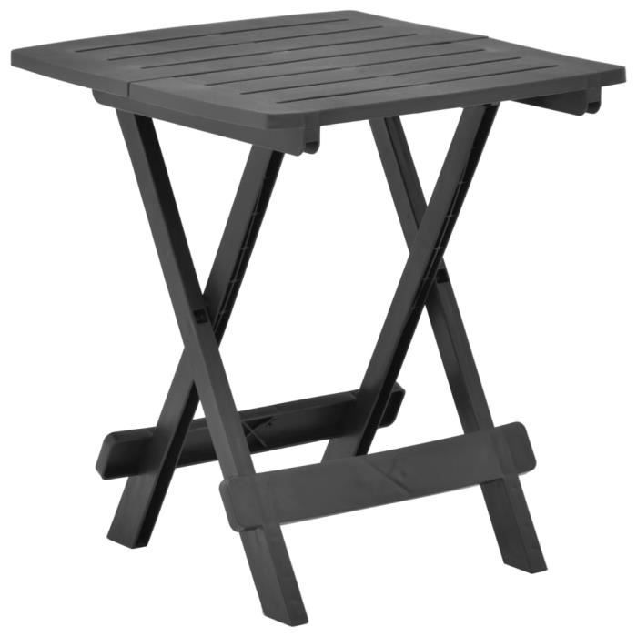 Table de jardin pliable - vidaXL - anthracite - plastique