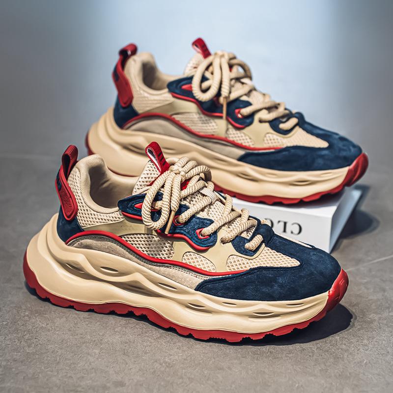Sneakers men's new fashionable versatile mesh breathable casual shoes low-top retro Forrest Gump shoes trendy lightweight board shoes
