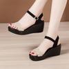 Summer Women Sandals Wedges Platform Fashion Fish Mouth Rome White Black Woman Shoes Elegant Ladies Thick Sole Casual Plus Size