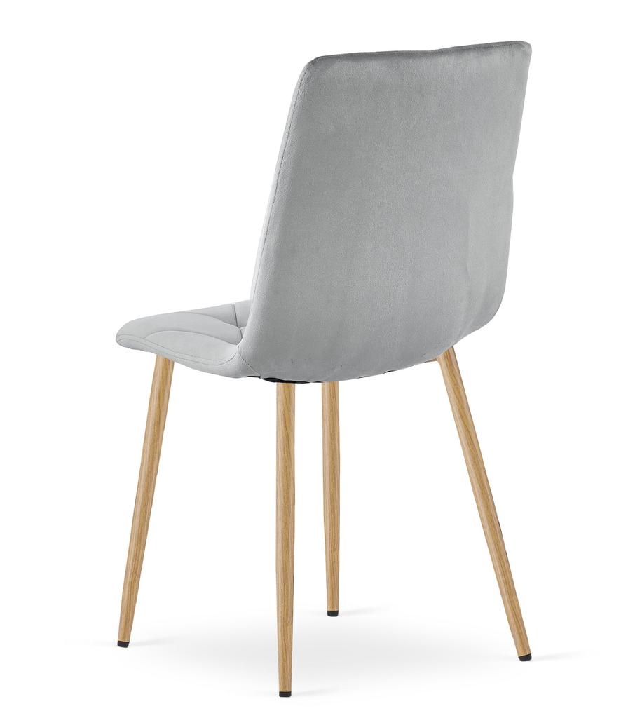 LIBRA chair - light gray velvet / wood color legs x 2