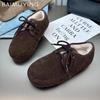 Fur Women Boots Suede Flats Fashion Shoes Woman 2025 Trend Winter Designer Brand Cozy Walking Casual Sport Botas Mujer Sneakers