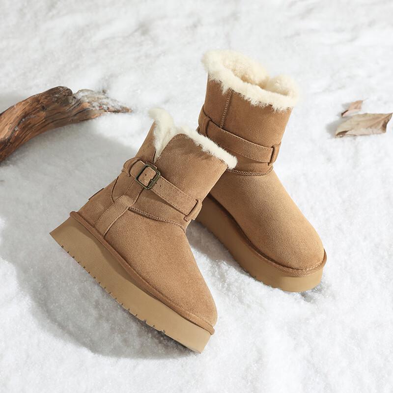 Daphne Women s 2-Way Wear Warm Snow Boots with Foldable Cuff 35