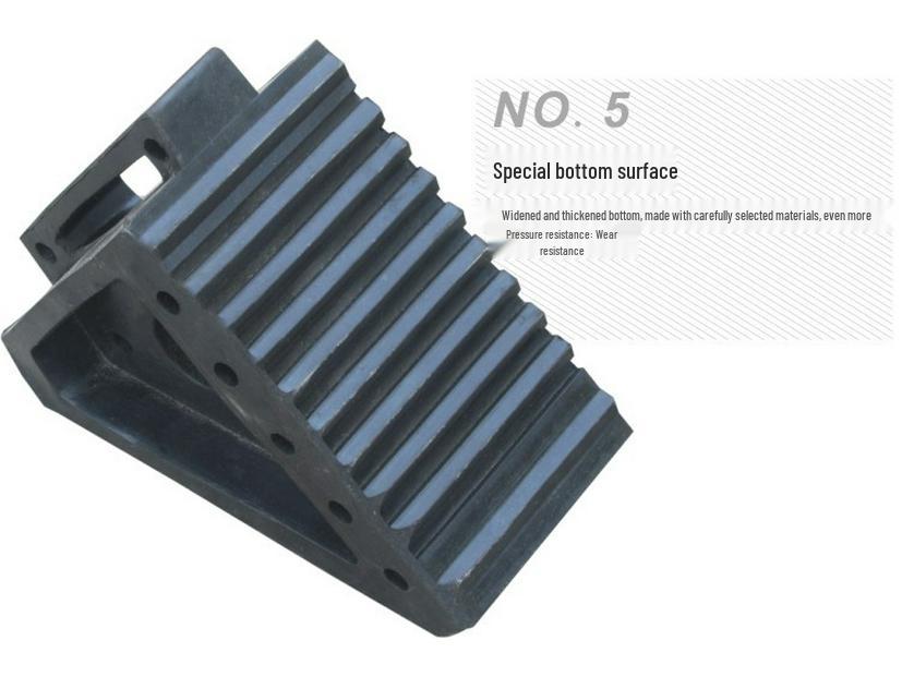 Large Portable Anti-Roll Wheel Chock: Rubber & Wood Stopper for Truck Tires