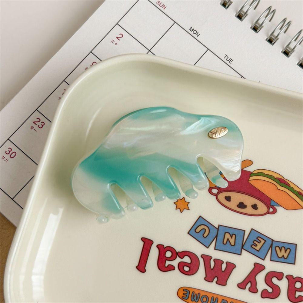 Colorful Fresh Acetate Hair Claw Geometry Hair Clip Fashion Cloud Shape Shark Clip Female