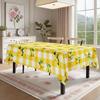 Lemon Checkered Rectangle Table Cloth for Table Decor Kitchen Dining Patio Waterproof Reusable Tablecloth for Table Dining Room