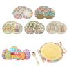 4 PCS/Set Easter Round Placemats Linen Spring Farmhouse Round Table Mats Easter Placemats for Easter Party Dining Decoration