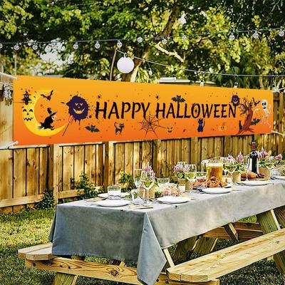 Moon Witch Cat Ghost Creative Halloween Banner