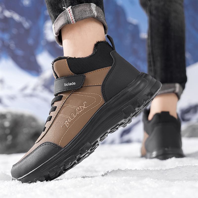 Winter Men boots Snow Walking Shoes Outdoor Climbing Shoes British Casual Work Shoes Ankle Boots Warm Cotton Sneakers