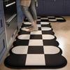 Tappeto da Cucina Moderno Semplice Nordico Bianco e Nero Ondulato, Antiscivolo, Assorbente e Asciugatura Rapida, Tappeto Lungo a Strisce