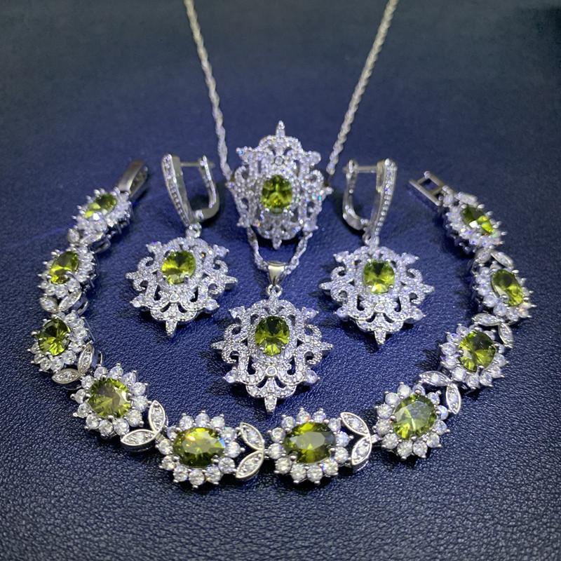 European and N Wind Source Blue Jewelry Inlay Gem Pendant Earrings Necklace and Rings Lady Suit