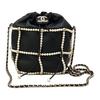 Pearl Drawstring Bag, Shoulder Bag, Crossbody Bag Small Women's Black AS2313-B04881-94305