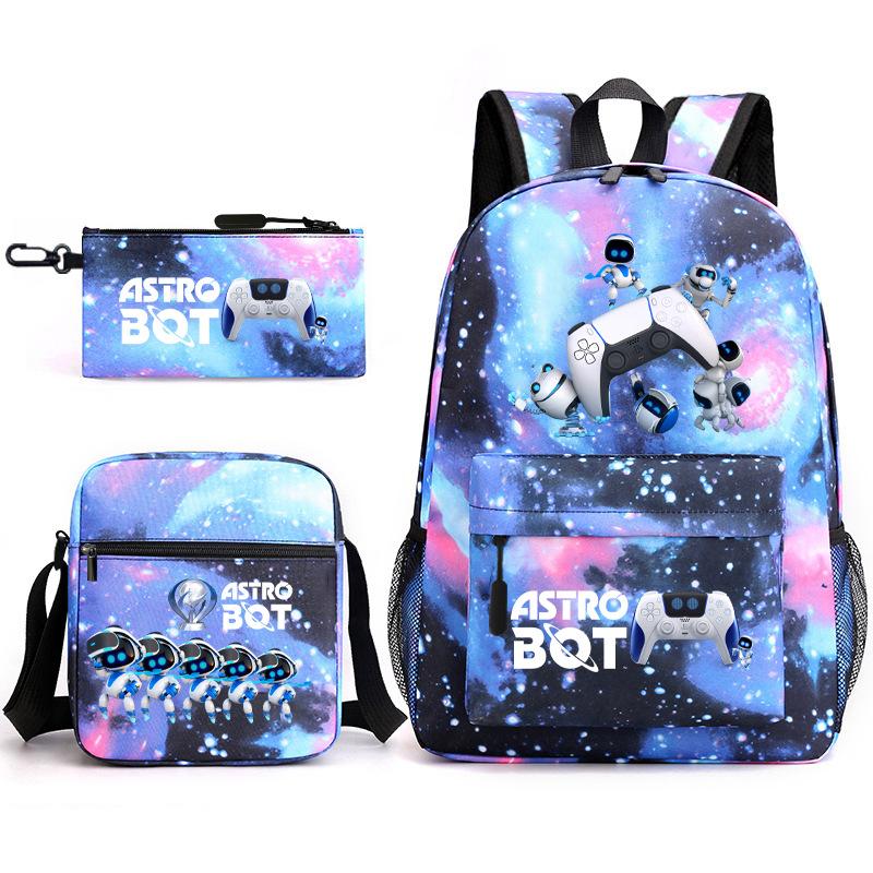 Astro Bot Children's School Bag, Cosmic Robot Elementary School Student Starry Sky Backpack Leisure Bag