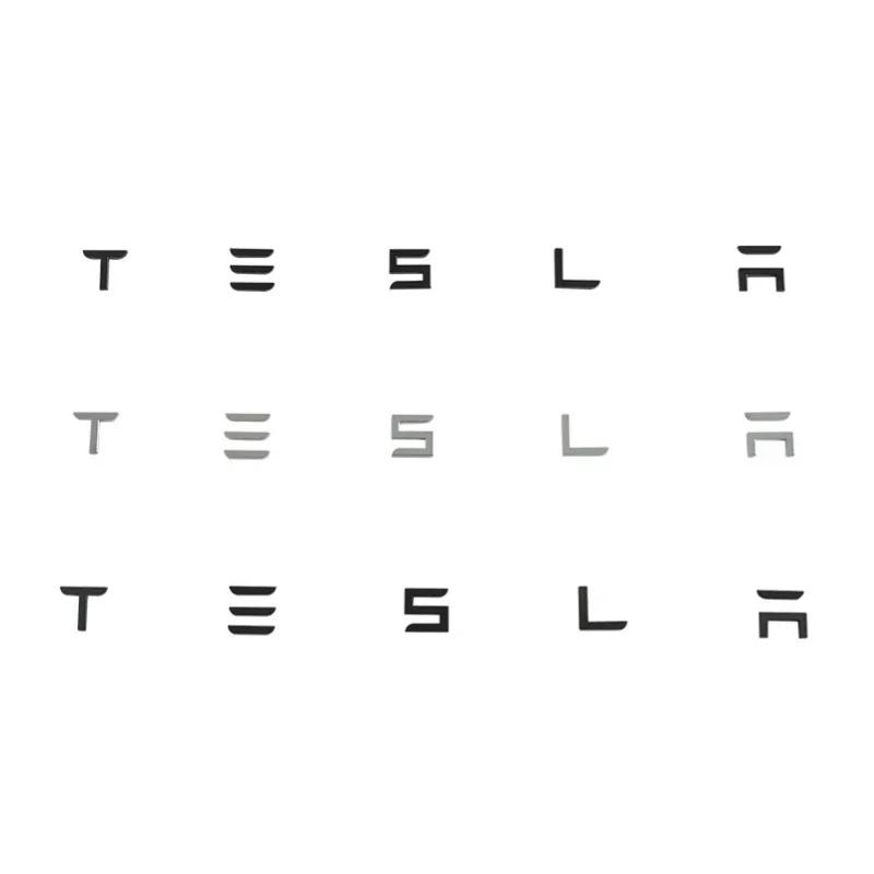 Metal Car Front Hood Rear Trunk Badge Sticker Decoration for Tesla Model 3 S X Y Roadster Auto Emblem Exterior Decal Accessories JI1