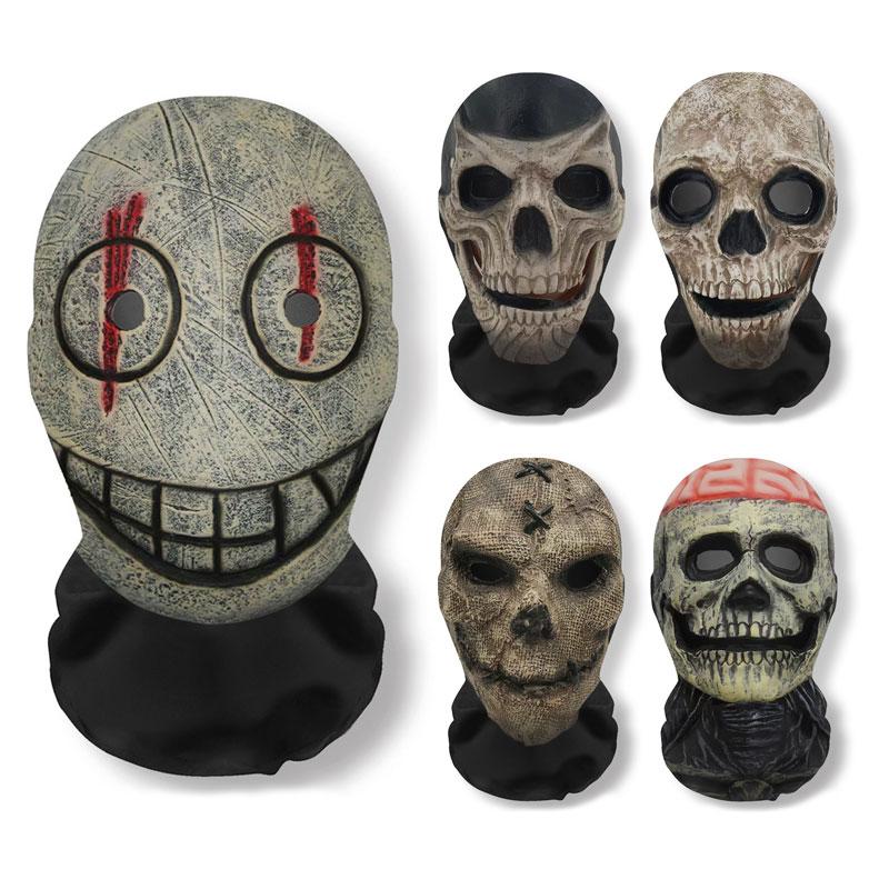 3D Tištěná Maska se Vzorem Lebky Halloweenská Párty Zábavné Cosplay Rekvizity Celý Obličej Elastická Síťovina Prodyšné Masky Kukla Pokrývky Hlavy