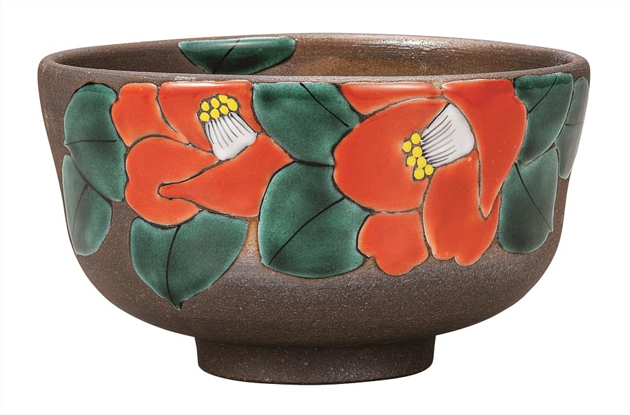 Nakamaru "Kutani Ware" Matcha Bowl, Camellia Rising Dragon K9-868