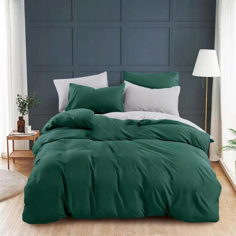Double-sided Bedding 160x200 100% Cotton, Large Selection of Colors, Blue, Gray
