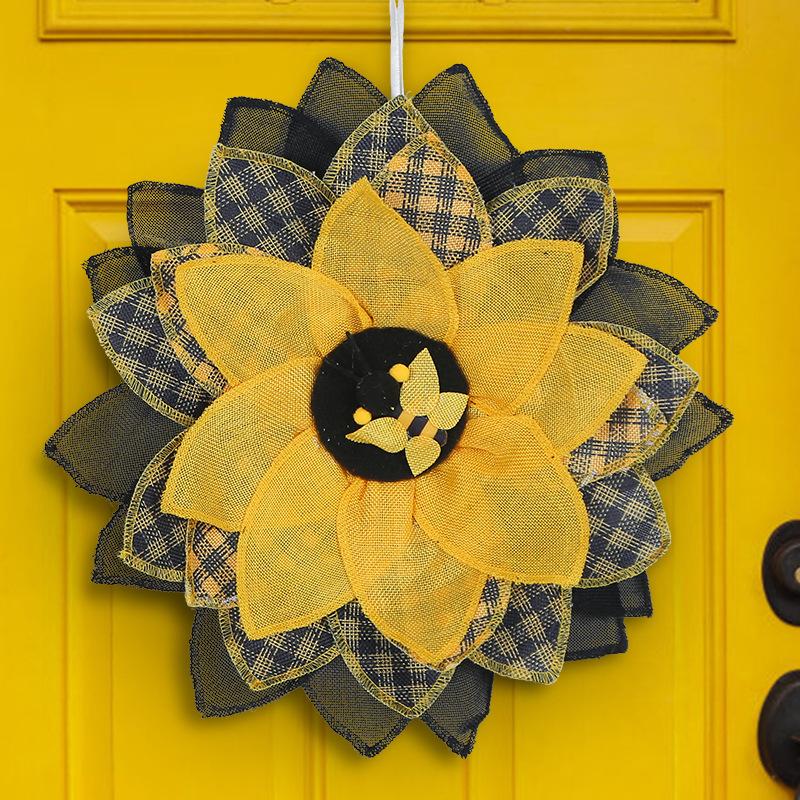 Bee Decoration Bee Festival Sunflower Wreath Easter Bee Wreath Festival Props Decoration