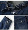 2025 Women's Blue Retro Denim Stand Collar Jacket - Spring & Autumn Casual Fashion (LU8930)