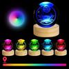 Wood Round LED Night Light Base Art Display Holder USB Lamp Holder for Crystals Glass Ball Resin Art Decoration Display Stand