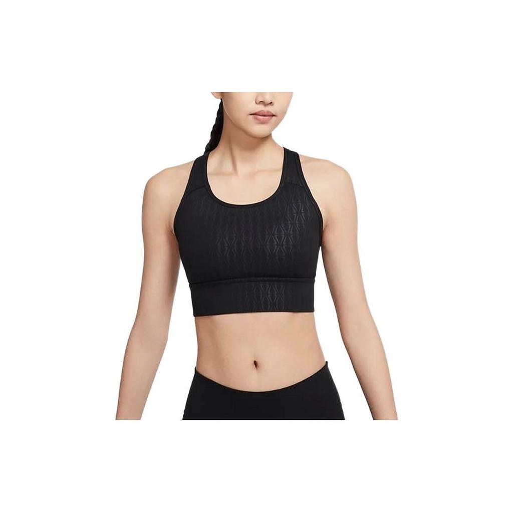 Nike Medium Support Breathable Padded Printed Sports Tank Top Women Tops Black DM0554-010