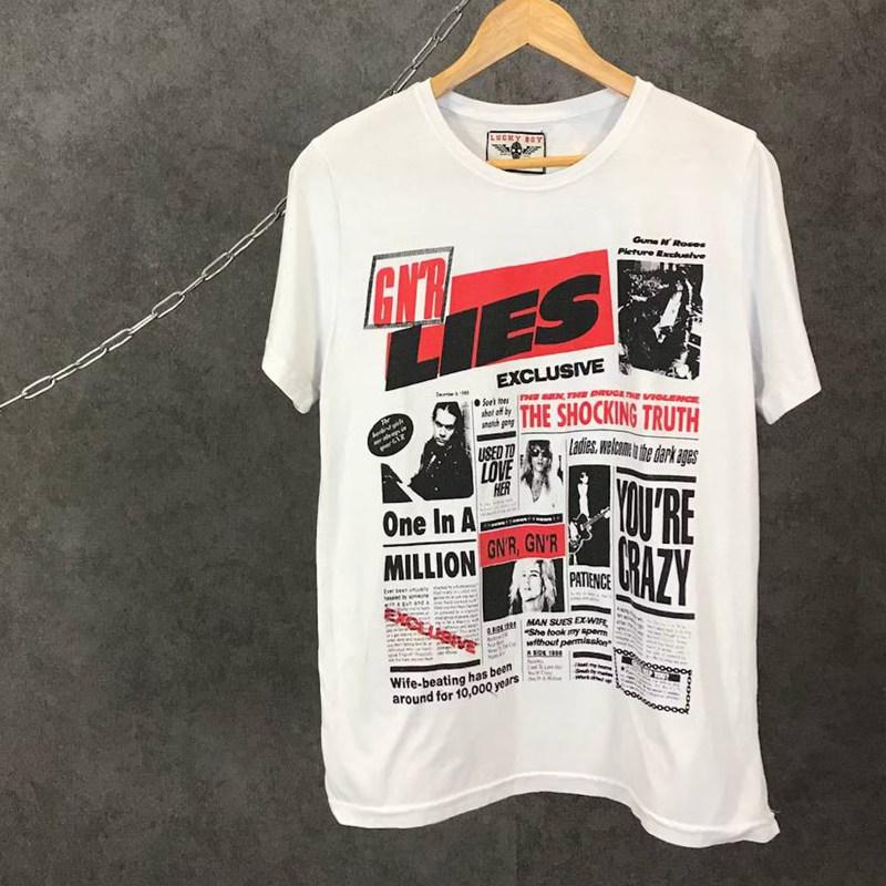 New 80s Guns N Roses Band Casual TShirt Mens and Womens Luxury Band Brand Top 2026