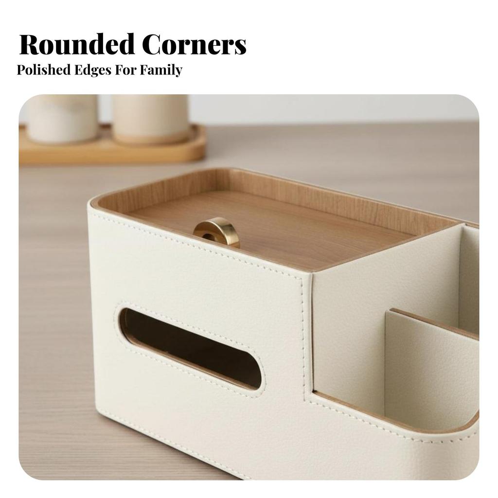 Multifunctional Tissue Box Organizer Long-Lasting Multifunctional Tissue Box Desktop Storage Holder Easy To Clean for Family