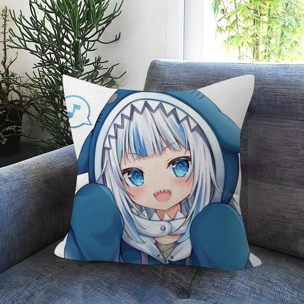 Anime Gawr cute Gura Personalized Pillow Cover Kids Bedroom Wild Party Decor Pillowcase kid Birthday shower Gift