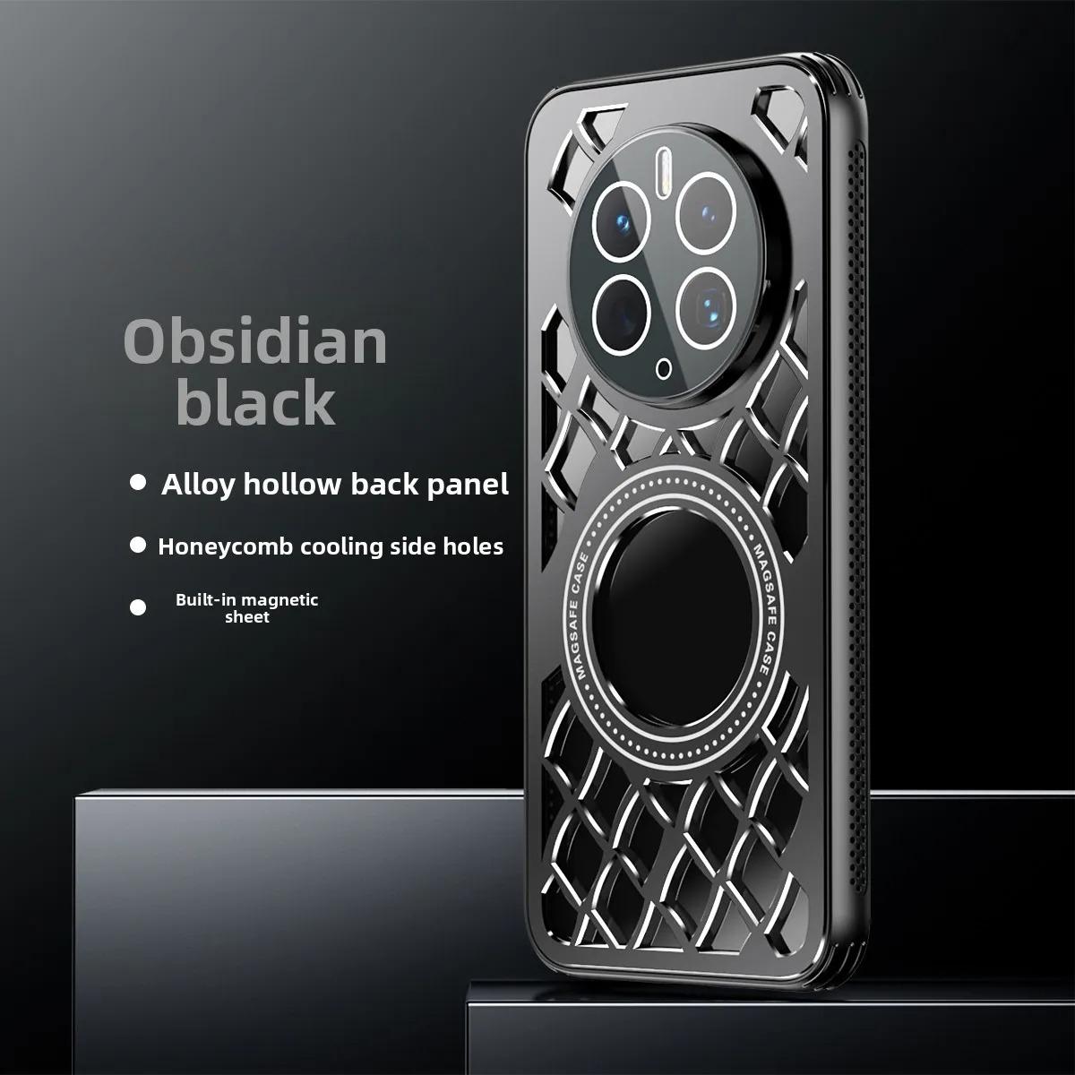 

Чехол для Huawei Honor Magic 7 Pro Жесткий сплав Рассеивание тепла Магнитный Противоударный Чехол для Magic 7 6 Pro 7Lite Бампер Ракушка Honor Magic7 Pro чёрный