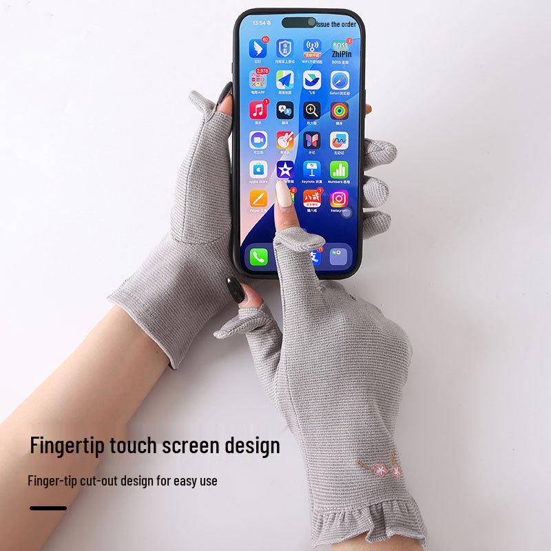 Women's Winter Windproof Touchscreen Cycling Gloves with Fingertip Openings