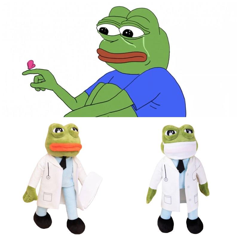 Sad Frog Pepe Plush Toy Cute Doctor Shaped Stuffed Animal