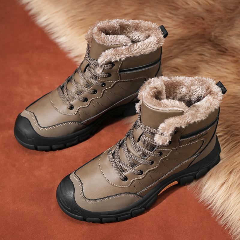 2024 New Warm Vulcanized Shoes Men's Casual Sports Shoes Winter Thick Sole Mid Top Fashionable Youth Versatile Trendy Boots