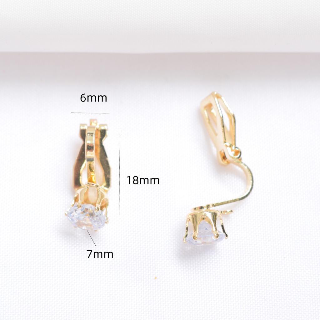 10pcs 18k Gold Ear Clip Converter Painless Invisible Spiral Diamond Without Ear Piercing Ear Clip DIY Earrings Ear Clip Accessories