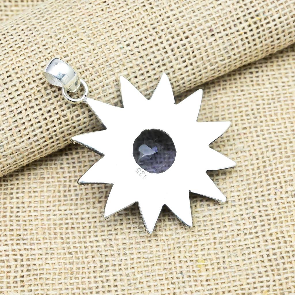 Iolite Gemstone 925 Sterling Silver Handmade Pendant Jewelry Beauteous Gift For Love